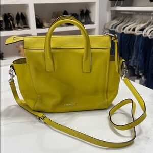 Coach Willow Leather Crossbody Tote in Yellow